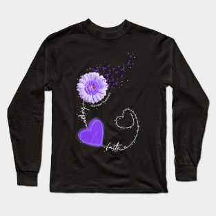 Faith Hope Love Funny Alzheimer Awareness Gift Long Sleeve T-Shirt